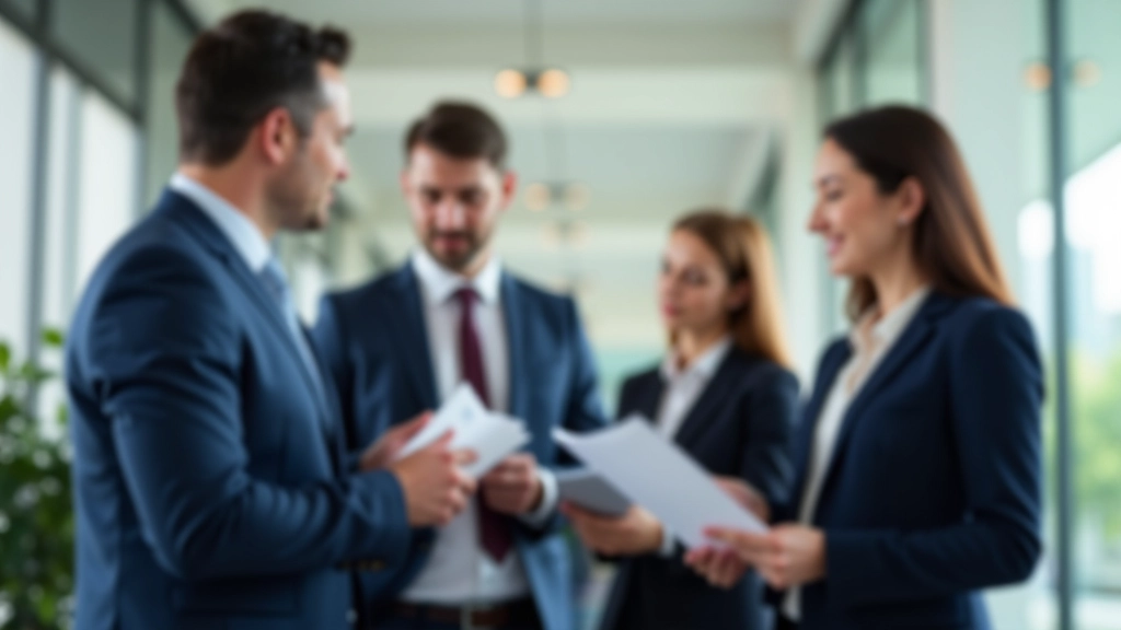 Malaysian business professionals in modern office setting discussing economic policies and economic participation strategies